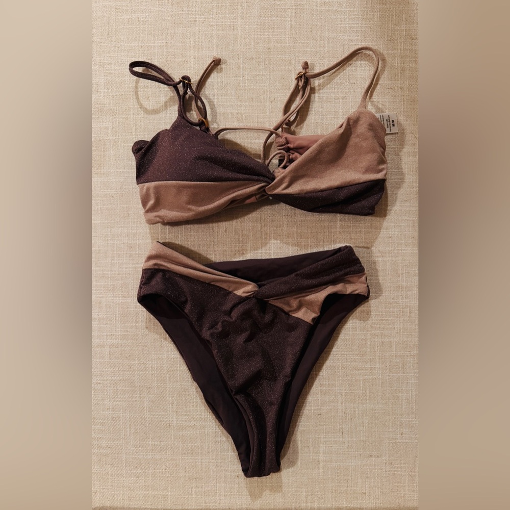 L*Space Purple Sparkle Bikini Set